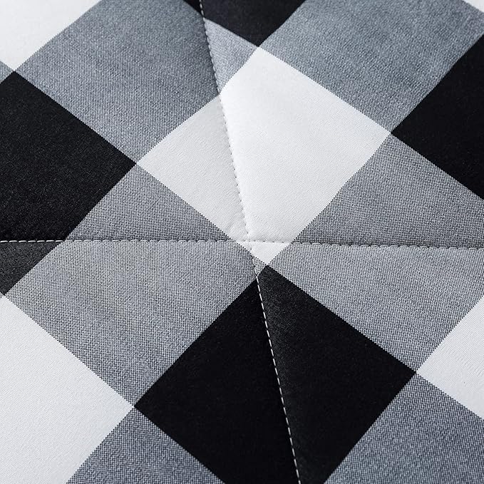 Caressma Buffalo Plaid Comforter Set King, Black White Grid Plaid Comforter Bedding Set for All Seasons, Classic Gingham Pattern Print Soft Microfiber 3 Pieces Comforter with Pillowcases