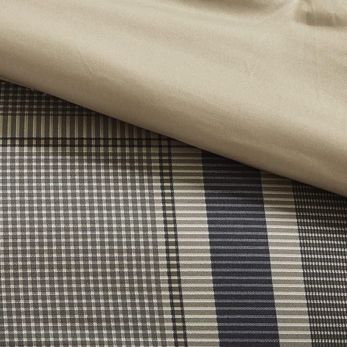 Intelligent Design Robbie 7-Piece Twin XL Comforter Set – Lightweight All-Season Plaid Bedding, Navy/Tan, Cozy Bed-in-a-Bag with Matching Shams & Decorative Pillow, Modern Casual Style