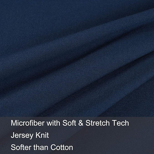 Stretch Toddler Pillowcases - Jersey Knit Travel Pillow Cases to Fit Pillows Sized 12x16, 13x18 or 14x20, Ultra Soft Envelope Closure, Small, Set of 2, Navy