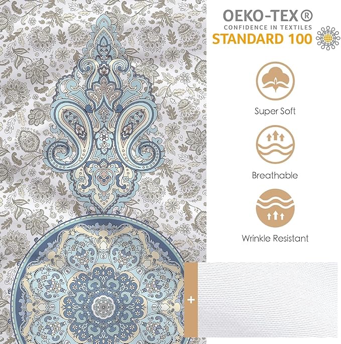 YIYEA King Size Pillow Cases Set of 4, Ultra Soft 1800TC Hotel Quality Double Brushed Microfiber Embroidered Pillowcases and Boho Pillow Covers, Envelope Closure, Fade Resistant (20"x36")