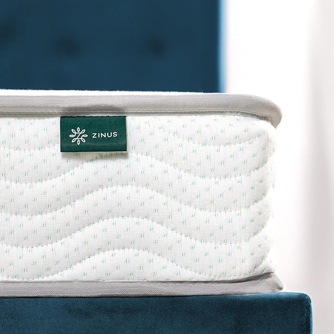 Zinus 6 Inch Foam and Spring Mattress, Queen, CertiPUR-US Certified Foams, Mattress in A Box, White