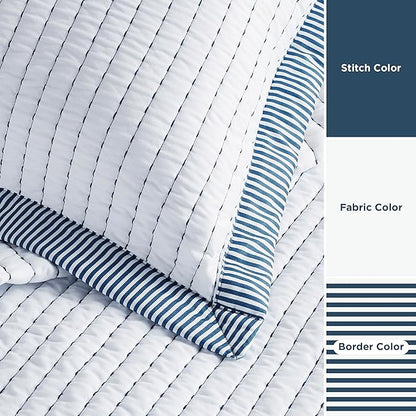 Bedsure White Quilt King Size - Lightweight Soft Quilt Bedding Set for All Seasons, Bedspreads & Coverlets, Corduroy Pattern Quilt Set, 3 Pieces, 1 Quilt (106"x96") and 2 Pillow Shams (20"x36"+2")