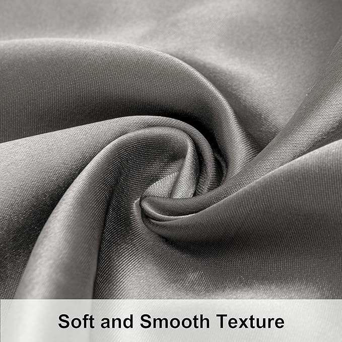 NTBAY Satin Body Pillowcase for Hair and Skin, Luxurious and Silky Pillow case with Envelope Closure, 20x54 Inches, Grey