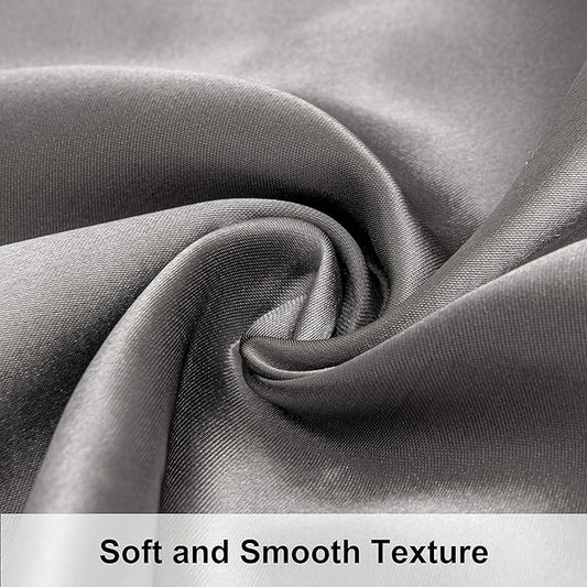 NTBAY 12 Pack Satin Queen Pillowcases for Hair and Skin, Luxurious and Silky Pillow Cases with Envelope Closure, 20 x 30 Inches, Grey