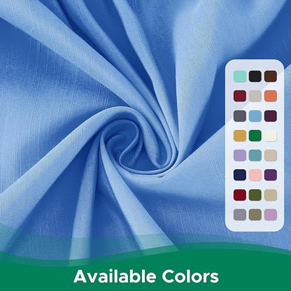 Biscaynebay Wrap Around Bed Skirts for Full & Full XL Beds 15" Drop, Denim Blue Elastic Dust Ruffles with Adjustable Belts Silky Luxrious Fabric Machine Washable