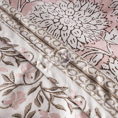 Levtex Home Adare Blush Reversible Twin/Twin XL Comforter Set (68x88in) with 1 Pillow Sham (26x20in) - Floral Bedding - Blush and White - 100% Cotton Twin Size Comforter Set - Soft, Pre-Washed