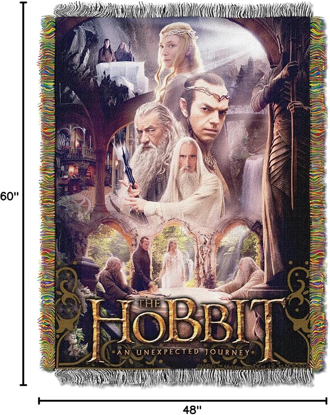 Northwest Lord Of The Rings - The Hobbit Woven Tapestry Throw Blanket, 48" x 60", Last House