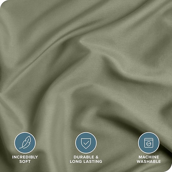 Bare Home Bedding Duvet Cover Oversized Queen - Premium 1800 Super Soft Collection - Lightweight, Cooling - Soft Breathable Bedding Duvet Cover (Oversized Queen, Sage)