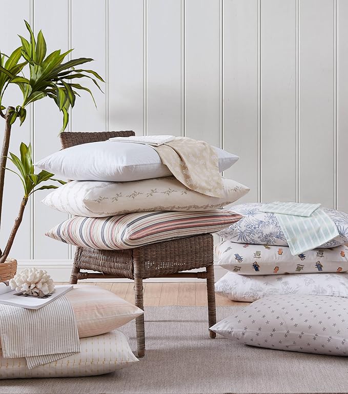 Tommy Bahama - Queen Size Sheets Set, Crisp & Tailored Cooling Sheets with a Smooth Cotton Percale Lightweight Feel - Bed Sheets with Matching Pillowcases & Fitted Sheet (Vintage Map Grey)