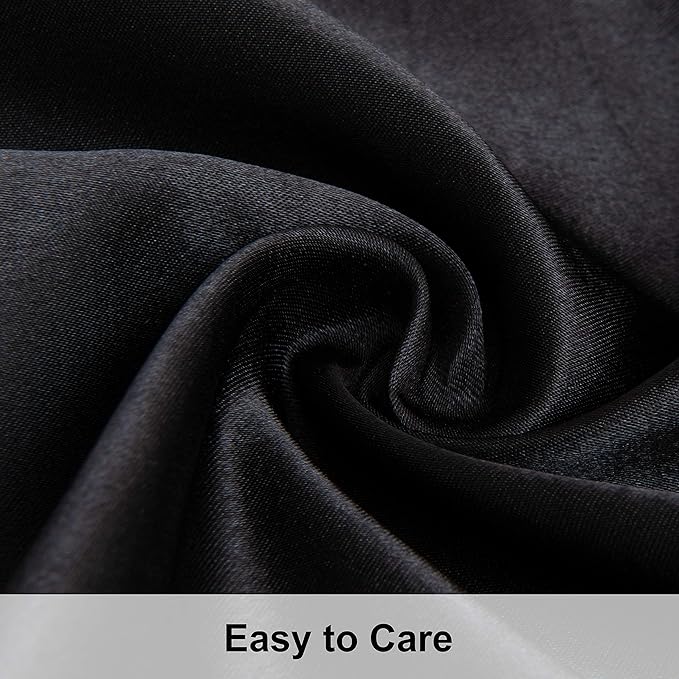 NTBAY 2 Pack Satin King Pillowcases for Hair and Skin, Luxurious and Silky Pillow Cases with Envelope Closure, 20x36 Inches, Black