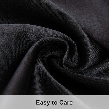 NTBAY 2 Pack Satin Standard Pillowcases for Hair and Skin, Luxurious and Silky Pillow Cases with Envelope Closure, 20x26 Inches, Black