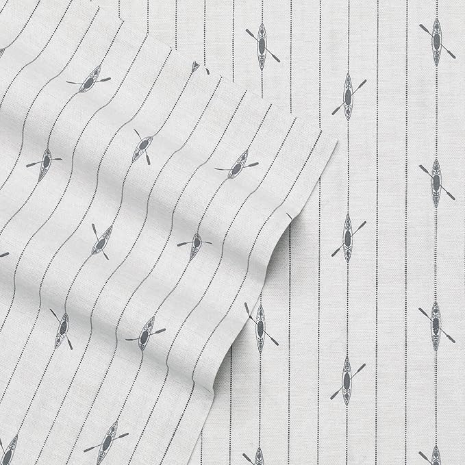 Eddie Bauer - King Sheets, Cotton Percale Bedding Set, Crisp & Cool Home Decor (Downstream, King)