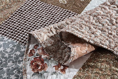 Travan 2-Piece Twin Quilt Sets with Sham Oversized Bedding Bedspread Reversible Soft Coverlet Set, Twin Size