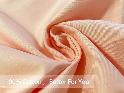 iMaylex Soft 100% Egyptian Cotton Zipper Closure Pillowcases, Cozy and Lightweight Pillow Case, Set of 2, Light Pink, King, 20" x 36"