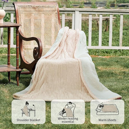 Heated Blanket Electric Throw 50”X60”-Heating Blanket with 5 Heat Settings-3 Hours Auto Off,ETL Certified,Machine Washable (Beige)