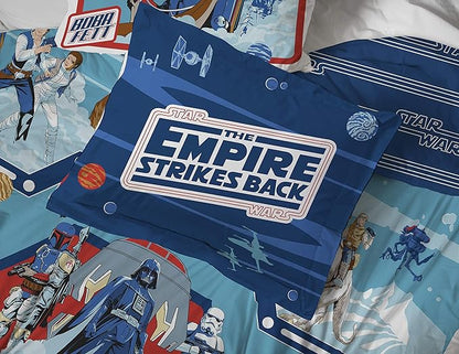 Jay Franco Star Wars Empire Strikes Back 4 Piece Full Bed Set - Includes Reversible Comforter & Sheet Set - Super Soft Fade Resistant Microfiber