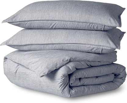 Bare Home Bedding Duvet Cover Full Size - Premium 1800 Super Soft Collection - Lightweight, Duvet Cover - Soft Textured Bedding (Full, Heathered Midnight Blue)