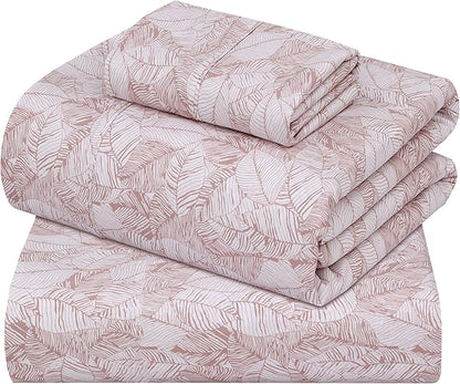 ZOYER 100% Cotton Sheets – Twin Size Percale Bedding, Cooling & Breathable, Durable with a Crisp, Soft & Comfortable Feel, 16" Deep Pocket, 3-Piece Set, Negative Print