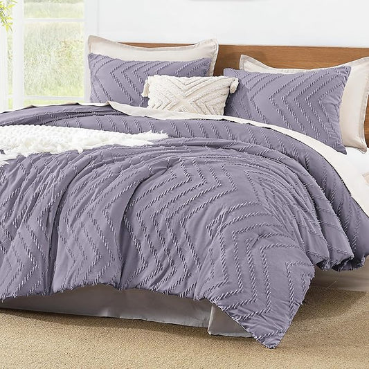 Litanika Purple King Comforter Set, 3 Pieces Lightweight Tufted Bedding Sets, Down Alternative Comforter Fluffy Bed Set Gift Choice