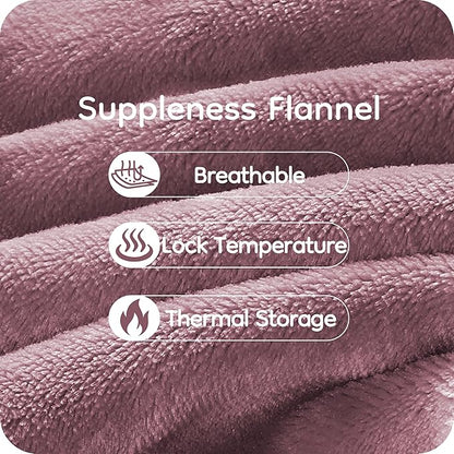 Electric Heated Blanket Queen Size 84"x90", with Dual Control Breathable & Luxurious Flannel, with 4 Heating Levels & 10 Hours Auto-Off, Fast Heating, Machine Washable, for Bedding -Purple