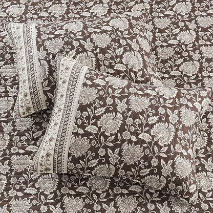 Levtex Home Adare Cocoa Reversible King/Cal King Quilt Set (106x92in) and 2 Pillow Shams (36x20in) - Floral Bedding - Brown Cream - Cotton King Size Quilt Bedding Set - Lightweight, Soft, Pre-Washed