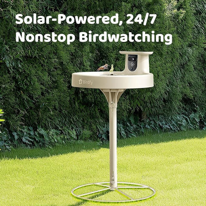 Smart Bird Bath with Camera, Solar Powered & Fountain, 2K AI Camera | Watch Birds Bathe & Drink in Stunning 2K with Dual-Lens Auto Tracking, Solar Power, Fountain and Lifetime AI Bird Recognition