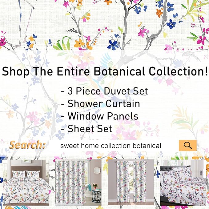 1500 Supreme Collection Extra Soft Botanical Bright Whimsical Watercolor Pattern Sheet Set, Full - Luxury Bed Sheets Set with Deep Pocket Wrinkle Free Bedding, Printed Pattern, Full