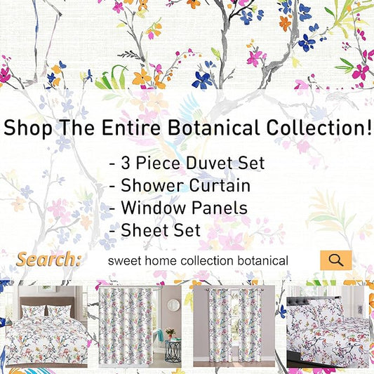 1500 Supreme Collection Extra Soft Botanical Bright Whimsical Watercolor Pattern Sheet Set, Full - Luxury Bed Sheets Set with Deep Pocket Wrinkle Free Bedding, Printed Pattern, Full