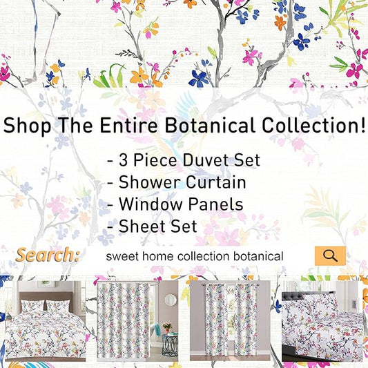 1500 Supreme Collection Extra Soft Botanical Bright Whimsical Watercolor Pattern Sheet Set - Luxury Bed Sheets Set with Deep Pocket Wrinkle Free Bedding, Printed Patter