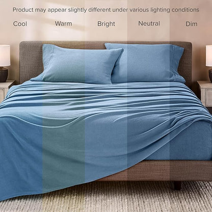 Bare Home Super Soft Fleece Sheet Set - Queen Size - Extra Plush Polar Fleece, No-Pilling Bed Sheets - All Season Cozy Warmth (Queen, Coronet Blue)