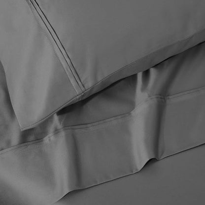 Superior 1200 Thread Count 100% Egyptian Cotton, Soft and Breathable, 2-Piece Standard Pillowcase Set Solid, Charcoal