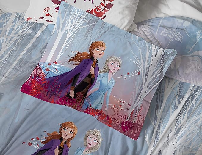 Disney Frozen 2 Forest Spirit 7 Piece Full Bed Set - Includes Reversible Comforter & Sheet Set - Bedding Features Elsa and Anna - Super Soft Fade Resistant Microfiber - (Official Disney Product)