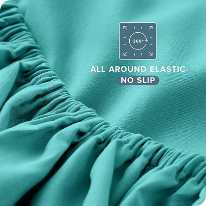 Bare Home King Sheet Set - 1800 Ultra-Soft Microfiber King Bed Sheets - Double Brushed - Deep Pockets - Easy Fit - 4 Piece Set - Bedding Sheets & Pillowcases (King, Turquoise)