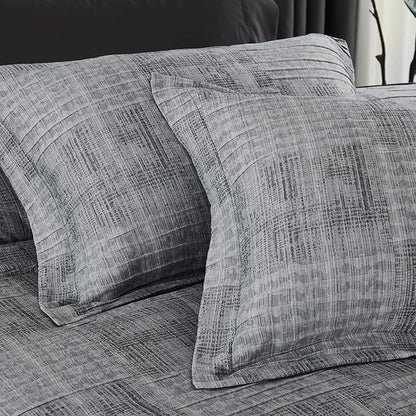 MaiRêve Charcoal Grey King Comforter Set, Textured Design Grey Crinkle Bed in A Bag King Size, 7 Pieces Bedding Set for Men Women with Comforter, Sheets, Pillowcases & Shams 102"x 90"