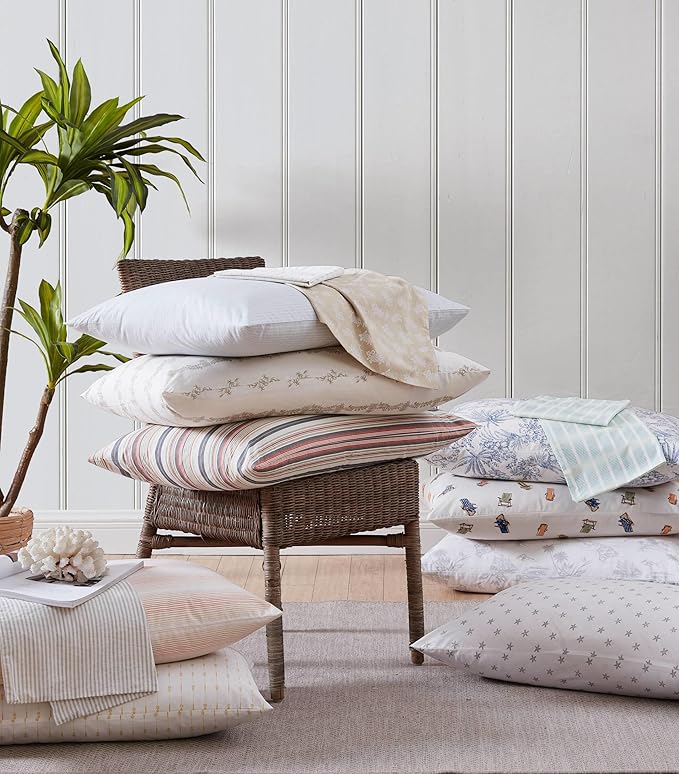 Tommy Bahama - Twin Sheet Set, Crisp & Cool Cotton Percale Bed Sheets, Deep Pockets, Coastal Bedding with Matching Fitted Sheet & Pillowcase (Beach Chairs Blue)