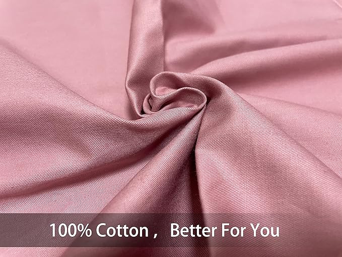 iMaylex Soft 100% Egyptian Cotton Zipper Pillow Case, Cozy and Lightweight Pillowcase, Set of 2, Lotus Pink, King, 20" x 36"