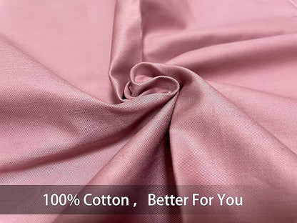 iMaylex Soft 100% Egyptian Cotton Zipper Pillow Case, Cozy and Lightweight Pillowcase, Set of 2, Lotus Pink, Queen, 20" x 30"