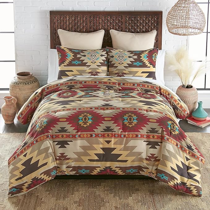 Donna Sharp Sand Dune Comforter Bedding Set - 3-Piece King Size Reversible Comforter Set - Includes 1 Plush Comforter and 2 Pillowcases - Machine Washable