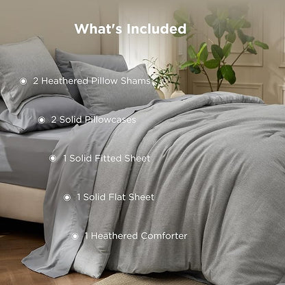 Bedsure King Size Comforter Set Dark Grey - Bed in a Bag King Bedding 7 Pieces, Cationic Dyed Bed Set Gift for Family, Dark Grey Soft Bedding for All Seasons Comforter with Sheets, Pillowcases & Shams