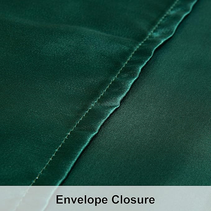NTBAY 2 Pack Satin King Pillowcases for Hair and Skin, Luxurious and Silky Pillow Cases with Envelope Closure, 20x36 Inches, Dark Green