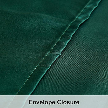 NTBAY 2 Pack Satin King Pillowcases for Hair and Skin, Luxurious and Silky Pillow Cases with Envelope Closure, 20x36 Inches, Dark Green