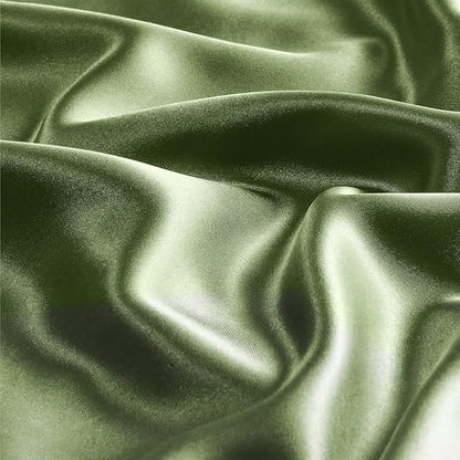 BEDELITE Satin Pillowcase with Zipper, Cedar Green Pillow Cases Queen Size Set of 2, Super Soft and Cooling Similar to Silk Pillow Cases, Gift for Women Men(20x30 Inches)