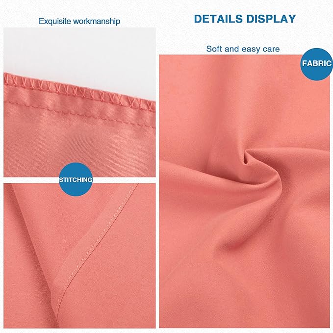 FLXXIE Pillow Cases Queen, Soft Microfiber Pillow Covers with Envelope Closure, Wrinkle Resistant Pillowcases, 2 Piece Set, 20x30, Coral