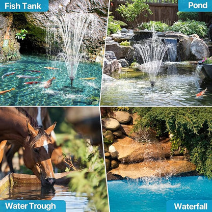 55W Solar Fountain Pump with Pond Filter Box, Solar Pond Pump 580GPH Adjustable Flow, Pond Filters for Outdoor Ponds Fish Tank Pool Waterfall Koi Pond Water Features