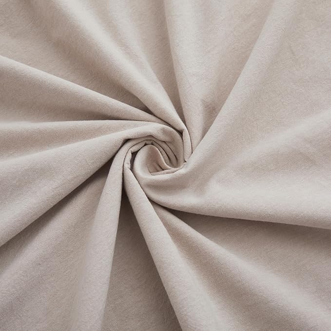 LOVQUE Linen Light Grey Duvet Cover Twin Size, 100% Washed Cotton Linen Like Bedding Set with Zipper Closure (No Comforter), 68x90 Inches