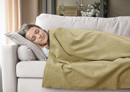 Utopia Bedding Tan 100% Cotton Blanket [Twin Size - 90x72 Inch] Lightweight, Soft and Breathable Thermal Blanket for All Seasons