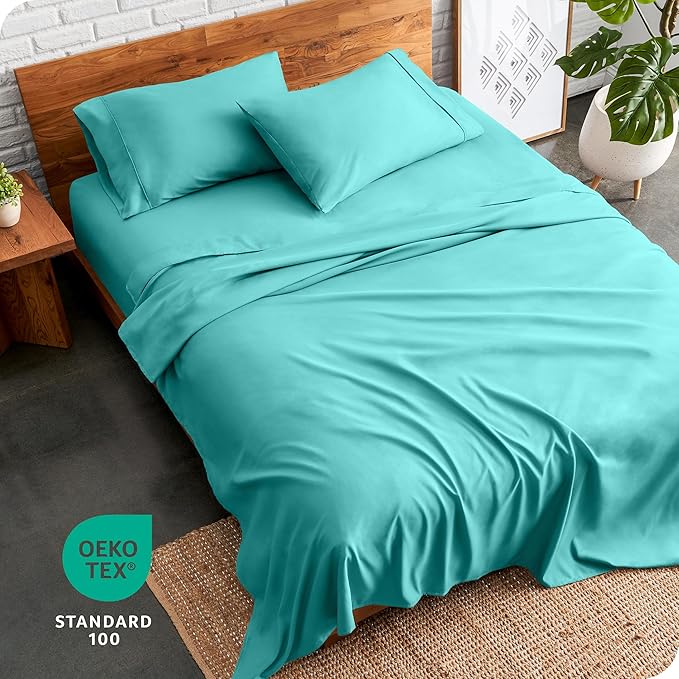 Bare Home Twin XL Sheet Set - 1800 Ultra-Soft Microfiber Twin Extra Long Bed Sheets - Double Brushed - Deep Pockets - Easy Fit - 3 Piece Set - Bedding Sheets & Pillowcases (Twin XL, Turquoise)