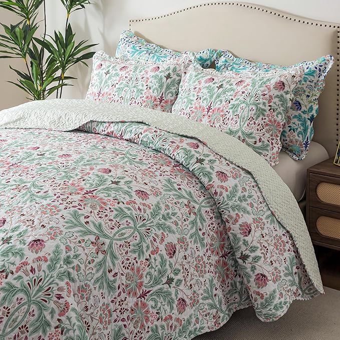 HoneiLife Quilt Set Queen Size - Microfiber Bedspreads for Queen Bed, Reversible Coverlet Lightweight Bedcover Quilt Bedding Sets for Queen Bed