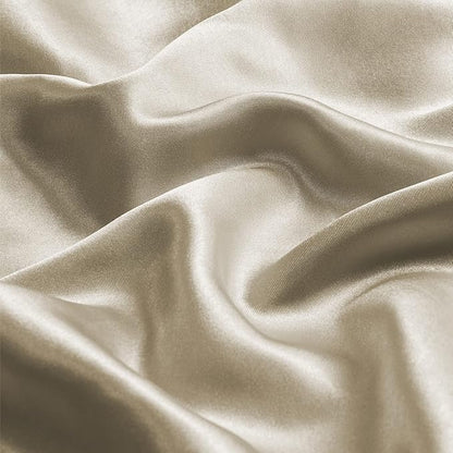 BEDELITE Satin Pillowcase with Zipper, Taupe King Size Pillow Cases Set of 2, Super Soft and Cooling Similar to Silk Pillow Cases, Gift for Women Men(20x40 Inches)
