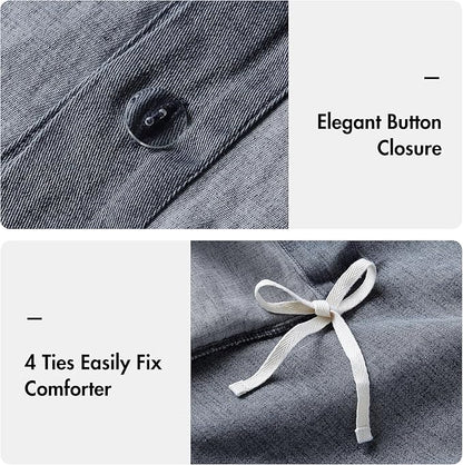 Woolrich King Duvet Cover Set Cotton Stone Washed, Oversized Duvet Cover for King Size Bed, All Season Soft King Size Bedding Cover, McKenzie, King/Cal King Blue 3 Piece